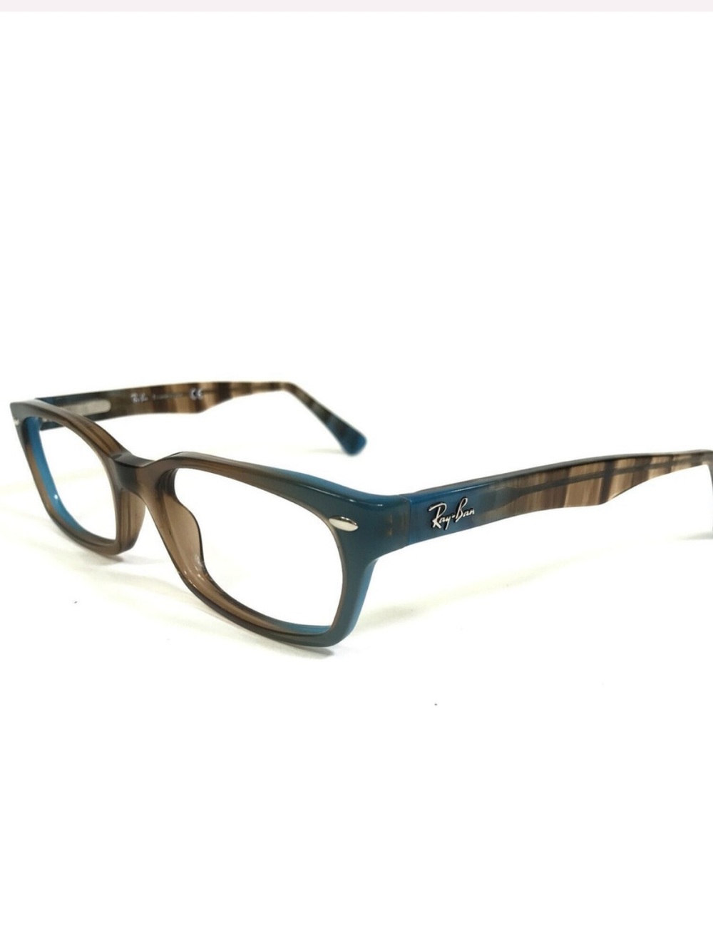 Ray-Ban Eyeglasses Frames RB5150 5490 50-19-135 Blue Brown Striped Horn Unisex